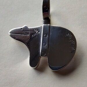 STERLING SILVER POLAR BEAR PENDANT, SIG. "MM"